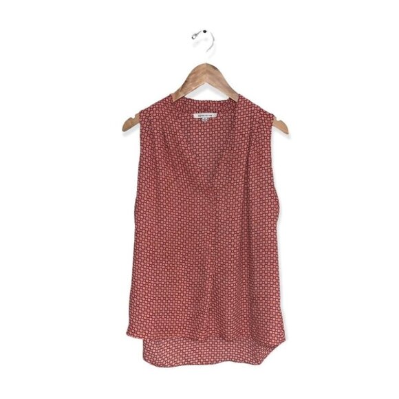 Rose + Olive Sleeveless Blouse Women Size Medium Red Orange Anthropologie Flowy - Picture 1 of 6